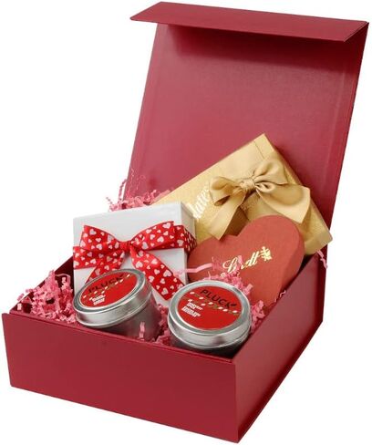 Cecobox - صناديق هدايا مع أغطية للهدايا 8 "x8" x3.1 " - صندوق هدايا الإغلاق المغناطيسي غير اللامع ، صناديق اقتراح العريس وعروس ، زفاف ، أعياد الميلاد ، العطلات (البحرية) in Kuwait