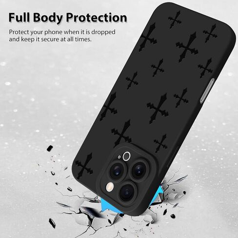 حافظة MZELQ لهاتف iPhone 16 Pro، مصنوعة من السيليكون باللون الأسود وزهور عباد الشمس ونمط لطيف، حافظة هاتف ناعمة نحيفة لحماية الكاميرا للفتيات والنساء - أسود in Kuwait