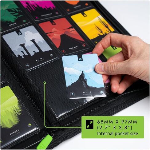 Vault X Premium Exo-Tec Zip Binder 9 جيوب، 20 صفحة مزدوجة الجوانب، 360 فتحة تحميل جانبية للوحة، أو تجميعها أو ألعاب بطاقات التداول، ألبوم مجلد الحماية in Kuwait