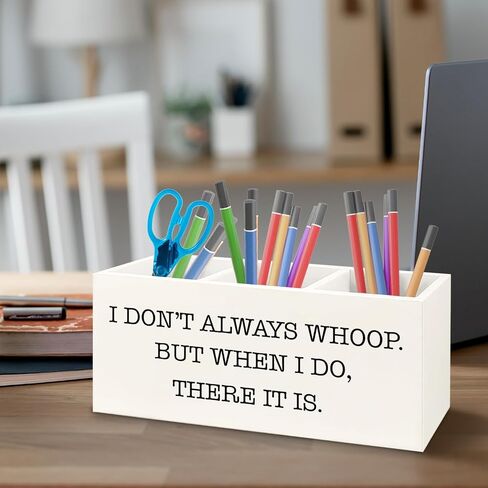 Funny Coffee Wooden Pen Pencil Holder for Office Desk Accessories, Inspirational Gifts for Coworkers Coffee Lovers Women Men Friends, Humorous Quote Makeup Brush Toothbrush Holder Organizer in Kuwait