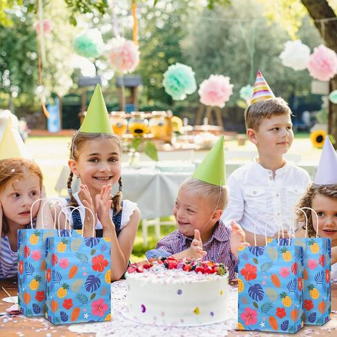 Kolldenn 24 PCS هاواي أكياس الهدايا الاستوائية الرسوم المتحركة الرسوم المتحركة موضوع حقائب Luau goodie مع مقابض الأزهار Habiscus Hawaiian أرحب بحفلة عيد ميلاد الصيف لوا ، 8.3 × 5.9 × 3.1 '(مشرق) in Saudi Arabia