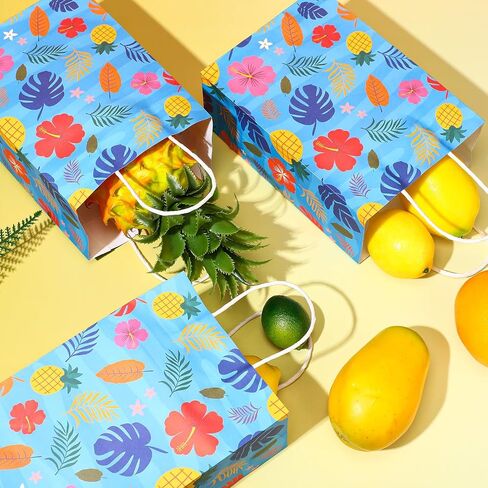 Kolldenn 24 PCS هاواي أكياس الهدايا الاستوائية الرسوم المتحركة الرسوم المتحركة موضوع حقائب Luau goodie مع مقابض الأزهار Habiscus Hawaiian أرحب بحفلة عيد ميلاد الصيف لوا ، 8.3 × 5.9 × 3.1 '(مشرق) in Saudi Arabia
