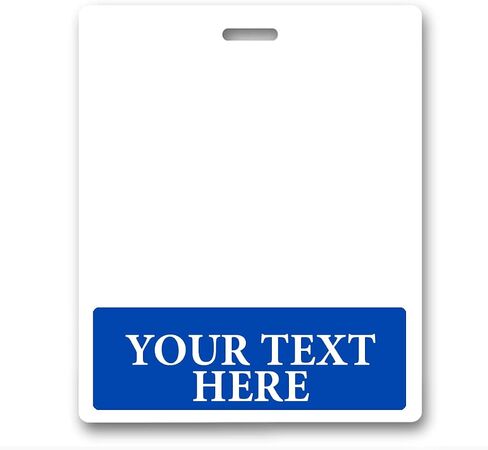 4 Pack - Oversized Custom Badge Buddy Horizontal - Extra Large Badge Buddies Role I’D Backer Card for Nurses - 3 3/8 X 4 1/8 - Wear with Existing I’D Holder - USA Printed by Specialist ID (Blue) in Saudi Arabia