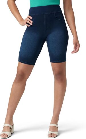 HUE Game Changing High-Rise Bermuda Shorts Dark Rinse Wash SM (US Women's 4-6) 10 in Saudi Arabia