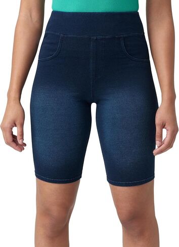 HUE Game Changing High-Rise Bermuda Shorts Dark Rinse Wash SM (US Women's 4-6) 10 in Saudi Arabia