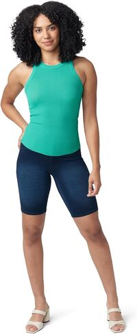 HUE Game Changing High-Rise Bermuda Shorts Dark Rinse Wash SM (US Women's 4-6) 10 in Saudi Arabia