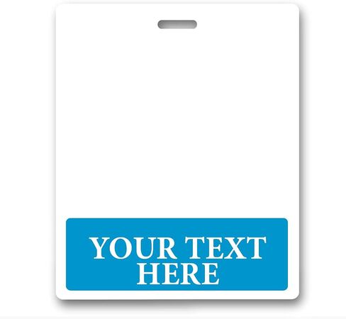 4 Pack - Oversized Custom Badge Buddy Horizontal - Extra Large Badge Buddies Role I’D Backer Card for Nurses - 3 3/8 X 4 1/8 - Wear with Existing I’D Holder - USA Printed by Specialist ID (Blue) in Saudi Arabia