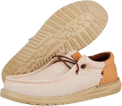 Hey Dude Men's Wally Funk Nylon Craft Stone White Size 10 | Men's Shoes | Men Slip-on Loafers | Comfortable & Light-Weight in Kuwait