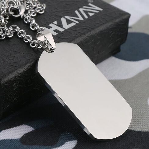 HZMAN Dog Tag Cross Necklace for Men Women Stainless Steel High Polished Army Military Dog Tag Pendant Bible Verse Cross Jewelry Gift with Ball Chain in Saudi Arabia