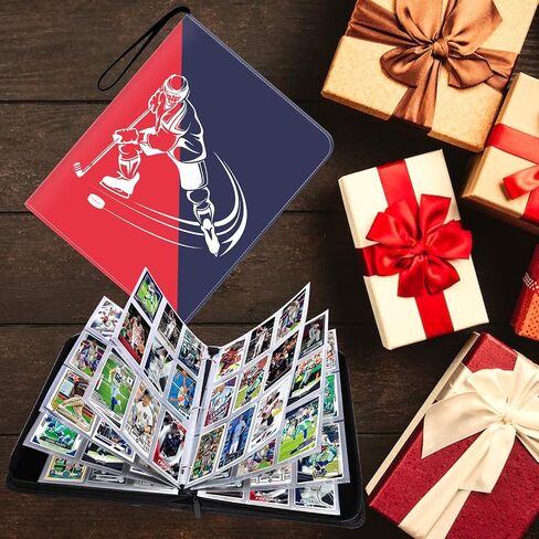 Hockey Card Binder 900 Pockets, 50 Sleeves Large Hockey Binder 3 Ring Zipper Trading Cards Holder 9 Pocket, Sport Card Display Collection Book Storage Organizer, Album Folder Protector in Saudi Arabia