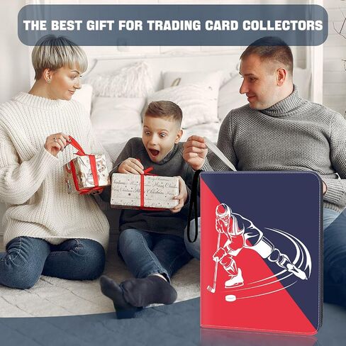 Hockey Card Binder 900 Pockets, 50 Sleeves Large Hockey Binder 3 Ring Zipper Trading Cards Holder 9 Pocket, Sport Card Display Collection Book Storage Organizer, Album Folder Protector in Saudi Arabia