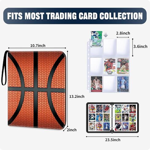 Hockey Card Binder 900 Pockets, 50 Sleeves Large Hockey Binder 3 Ring Zipper Trading Cards Holder 9 Pocket, Sport Card Display Collection Book Storage Organizer, Album Folder Protector in Saudi Arabia