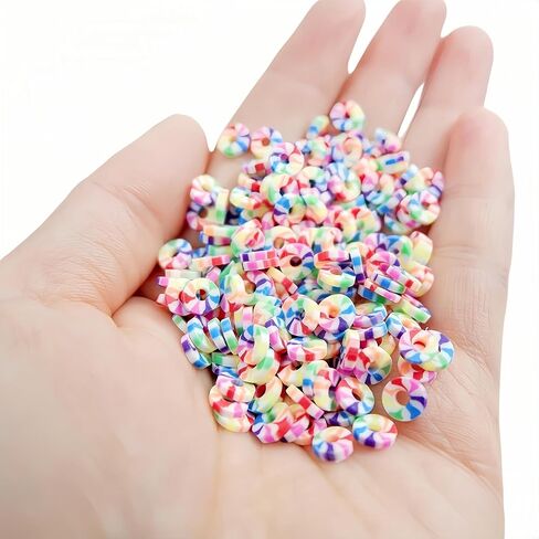 1150Pcs Clay Beads Flat Round Polymer Clay Rainbow Beads Bulk for DIY Jewelry Handmade Heishi Beads Craft Making Bracelet Necklace Earring (6mm/0.24in) in Saudi Arabia