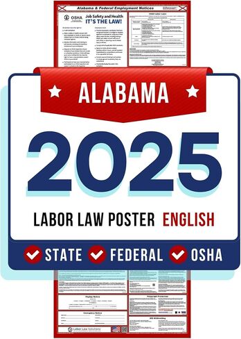 2025 California State and Federal Labor Law Poster, Space-Saver Slim Design, All-in-One Mandatory Notices Included, Eco-Friendly Premium Paper - English + Spanish 16"x40" in Saudi Arabia