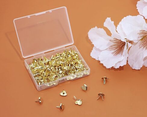 فقط Kxy 120pcs شكل قلب يتوهم brads للحرف الورقية ، السحابات المعدنية مقسمة دبابيس صغيرة لبطاقات الصور المنزلية مدرسة المنزل مخطوطة الألبوم دمى الديكور DIY ART (الذهب) in Kuwait
