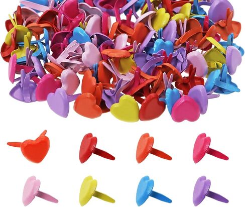ONLYKXY 120pcs Heart Shape Fancy Brads for Paper Craft,Metal Fasteners Split Pins Small Brads for Photo Cards Home Office School Project Scrapbooking Album Dolls Decoration DIY Art (Gold) in Saudi Arabia