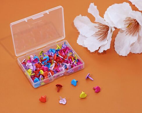 ONLYKXY 120pcs Heart Shape Fancy Brads for Paper Craft,Metal Fasteners Split Pins Small Brads for Photo Cards Home Office School Project Scrapbooking Album Dolls Decoration DIY Art (Gold) in Saudi Arabia
