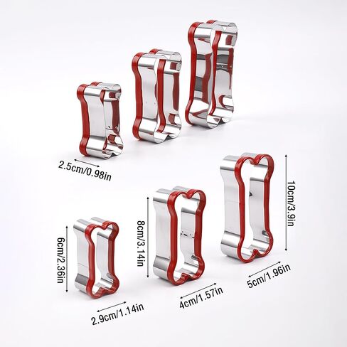 مجموعات ملفات تعريف ارتباط عظم الكلاب المكونة من 3 قطع (2.36 ''/3.14 ''/3.9 '')-مغلفة ب PVC ناعمة للحماية ، وأدوات الخبز غير المنقولة للكلاب وملفات تعريف الارتباط. in Kuwait