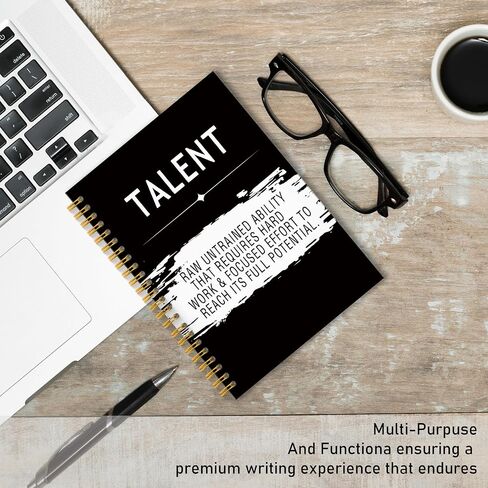 Mindset Inspirational Notebook Journal ، دفاتر المكاتب التحفيزية للعمل ، هدايا ملهمة للنساء زميلات في العمل ، دفتر Black Hardcover SPORAL 5.5x8.3 in Kuwait