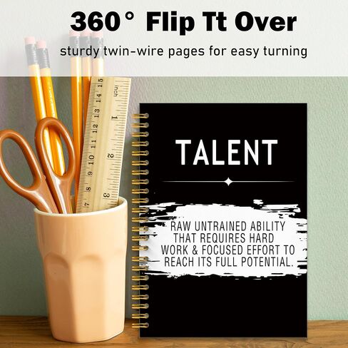 Mindset Inspirational Notebook Journal ، دفاتر المكاتب التحفيزية للعمل ، هدايا ملهمة للنساء زميلات في العمل ، دفتر Black Hardcover SPORAL 5.5x8.3 in Kuwait