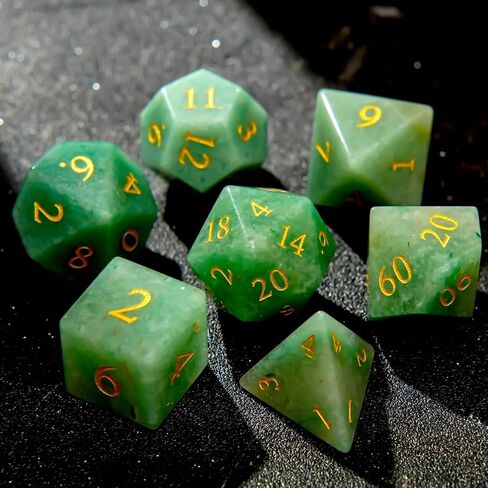 Purple Cat's Eye Crystal DND Dice Set 7 PCS Gemstone Suitable for Dungeons and Dragons D & D RPG Games in Kuwait