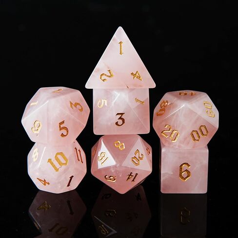 Purple Cat's Eye Crystal DND Dice Set 7 PCS Gemstone Suitable for Dungeons and Dragons D & D RPG Games in Kuwait