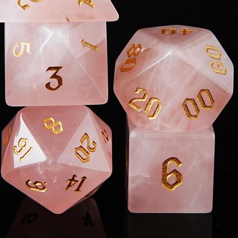 Purple Cat's Eye Crystal DND Dice Set 7 PCS Gemstone Suitable for Dungeons and Dragons D & D RPG Games in Kuwait