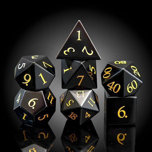 Purple Cat's Eye Crystal DND Dice Set 7 PCS Gemstone Suitable for Dungeons and Dragons D & D RPG Games in Kuwait