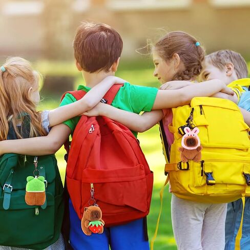 Achwishap 2PCS Capybara Plush Keychain,Cute Keychain Capybara Stuffed Animal,Soft Capybara Plush Toys Key Chain,Kawaii Plushie Weaving Hat Stuffed Toys for Kids Adults(Red Strawberry,Green Corn) in Kuwait