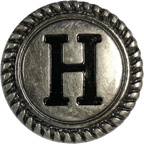 Pack of 5 Antique Silver 1-1/8" Letter Initial Alphabet Conchos Screw Back Concho (Antique, H) in Saudi Arabia