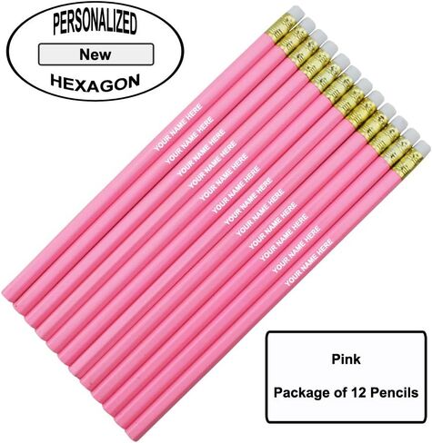 أقلام رصاص Ezpencil - أقلام الرصاص - أقلام سداسية - برميل وردي وممحاة بيضاء - حزمة من 12-2HB الأسود - مدرسة - مكتب - ممحاة غير رخوة in Kuwait