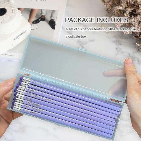16 PCS Singer Music Pencil Set ، Singer Music Merch Pencil ، Gift Merch لعشاق الموسيقى ، أقلام رصاص أرجوانية أصفر باللون الأصفر لمشجعي المغني صديق عيد ميلاد ، ألوان مختلطة in Saudi Arabia