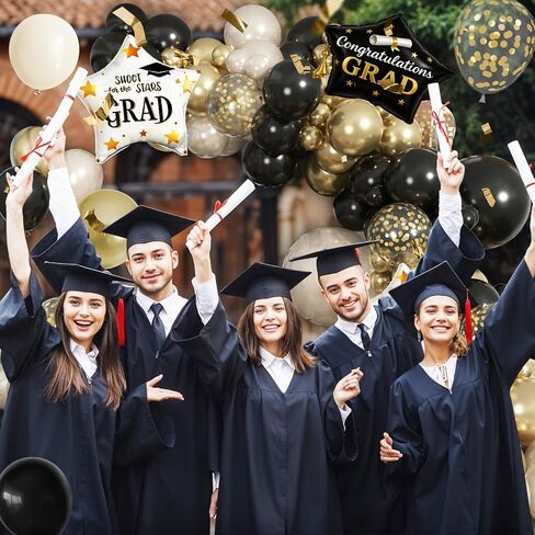 البالونات الحمراء والزرقاء قوس جارلاند مجموعة مع البالونات 4D نجم رقائق للموضوع عيد ميلاد الطفل دش استقلال يوم التخرج ديكورات حفلة التخرج in Kuwait