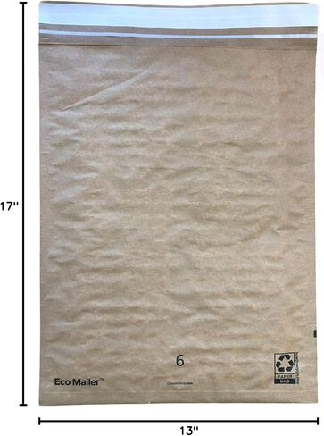 فقاعة! العلامة التجارية 13'x17 '' Curbside Recyclable Pated Pailer Ackets ، ودية Eco مع شريط تمزق Self Seel ، ومساحة قابلة للاستخدام in Kuwait