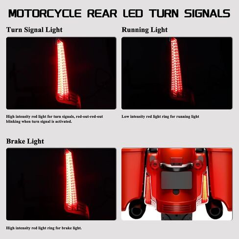 Smoked Fasica Panel Insert LED Tail Lights Motorcycle Brake Taillights Integrated Turn Signals for Harley Touring Road Glide Street Glide Road King Special in Kuwait