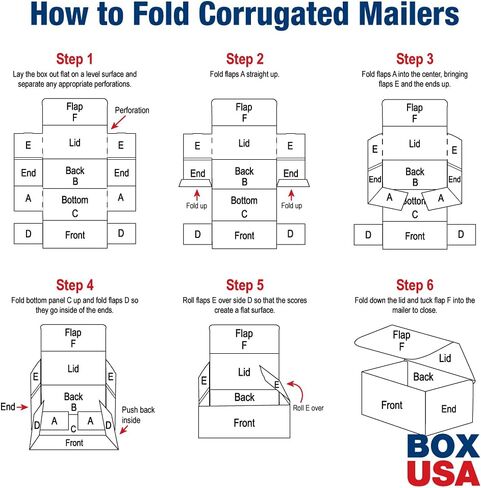 BOX USA BM1255 Corrugated Mailers, 12" x 5" x 5", White (Pack of 50) in Saudi Arabia