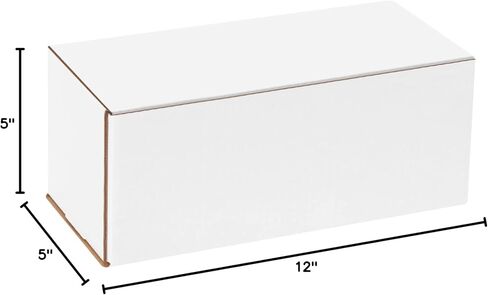 BOX USA BM1255 Corrugated Mailers, 12" x 5" x 5", White (Pack of 50) in Saudi Arabia