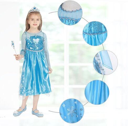 AOMIG Princess Dress Up Costume, 3PCS Princess Dress up, Princess Dress with Accessories for Birthday Queen Cosplay in Saudi Arabia