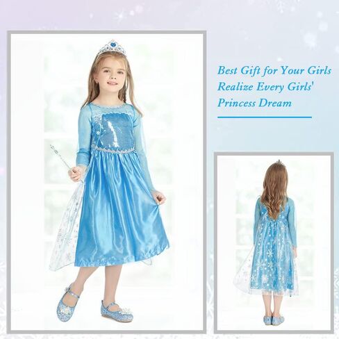 AOMIG Princess Dress Up Costume, 3PCS Princess Dress up, Princess Dress with Accessories for Birthday Queen Cosplay in Saudi Arabia