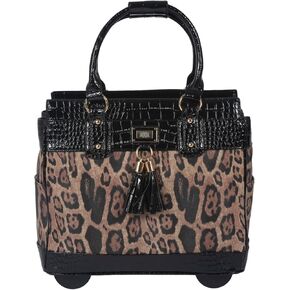 LTP London Leopard Rolling Laptop Bag for Women Computer Case - Fits 13"-17" Laptop