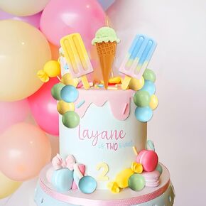 Ice Cream Cake Toppers Candy Cake Topper Candyland Cake Topper for Boy Sweet Theme Birthday Baby Shower Bridal Shower Party Supplies