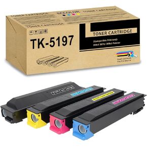 TK-5197 TK5197 Toner Cartridge High Capacity 4Pack Compatible TK-5197K TK-5197C TK-5197M TK-5197Y Toner Cartridge Replacement for Kyocera TASKalfa 306ci 307ci 308ci Copystar CS306ci CS307ci CS308ci