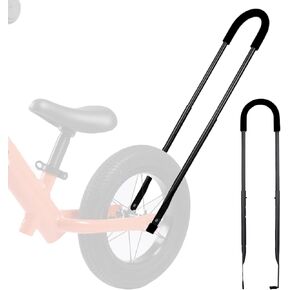 Kids Bike Training Push Bar, Adjustable Children Bicycle Balance Handle, Child Cycling Safety Trainer Push Stick for Kids Learn to Riding (Black)