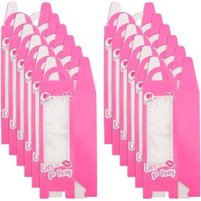 QWLWBU 12PCS Pink Doll Gift Boxes,Girls Party Favor Boxes Goodie Bag Candy Treat Boxes,Hot Pink Gift Boxes For Girl Princess Birthday Wedding Bridal Shower Bachelorette Decorations
