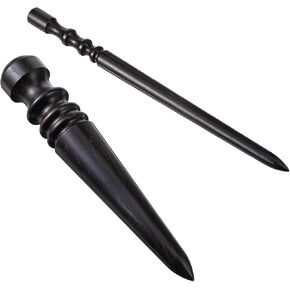 2PCS Leather Edge Burnisher Professional Ebony Wood Leather Burnisher Tool Polished Grinding Tools Round Head Leathers Edge Burnishing Tool Leathers Craft Tools
