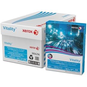 Xerox 3R06296 Vitality 30% Recycled Multipurpose Paper, 92 Bright, 20lb, 8.5 x 11, White, 500/Ream