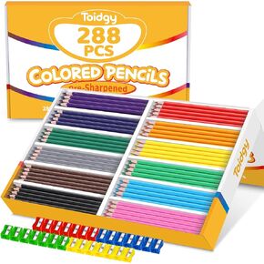 168 Packs Colored Pencils Bulk Classroom, Colored Pencils for Kids 12 Assorted Colors, Coloring Pencil Set Plus 16 Sharpeners, Pre-sharpened Color Pencil, Back to School Supplies Bulk for Teachers