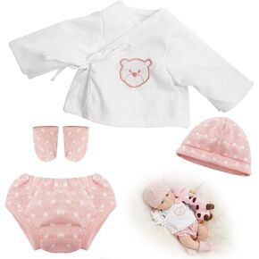 Reborn Baby Doll Cute Clothes Set Pink Style for 12-14 Inch Baby Girl Dolls