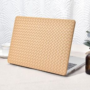 Seorsok Compatible with MacBook Air 13.6 inch Case 2022 A2681 M2 Chip with Liquid Retina Display Touch ID,Elegant Plastic Hard Shell Case with Transparent Keyboard Cover,Beige Woven
