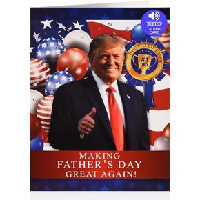 Venhoo Talking Trump Father's Day Card, Funny Donald Happy Fathers Day Cards for Dad - Authentic Voice Recording, Fathers Day Greeting Card Gift from Son Daughter Wife for Daddy Husband with Envelope